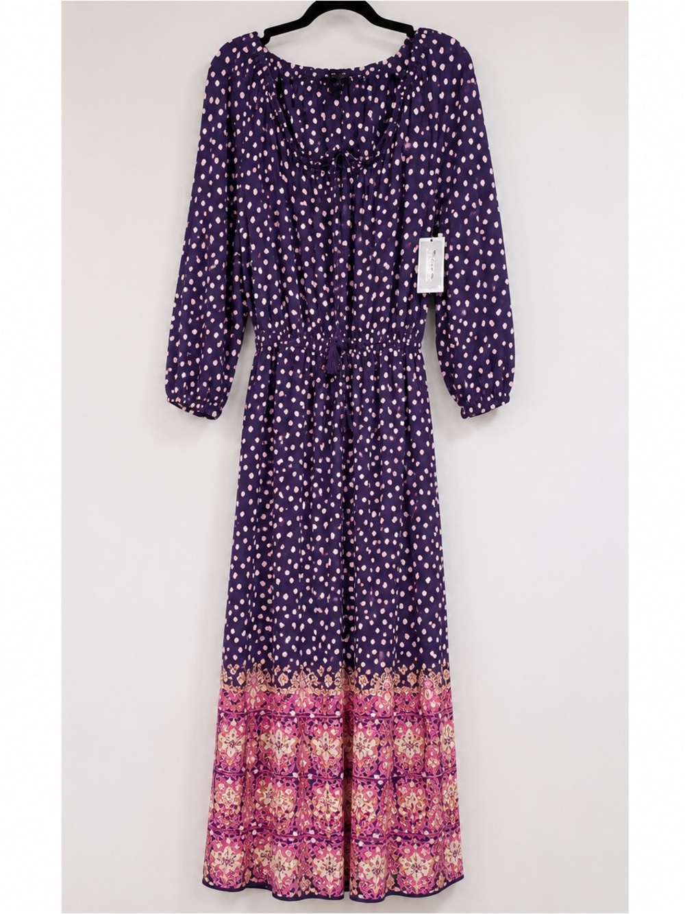 Juicy Couture Purple Polka Dot Maxi Dress. Tall girl friendly